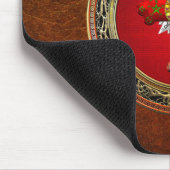 [200] Rosiges Kreuz (Rose Croix) auf Rot u. Gold Mousepad (Ecke)