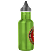 [200] Rosy Cross (Rose Croix) auf Red & Gold Edelstahlflasche (Links)