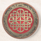 [200] Sacred Celtic Gold Knot Cross Getränkeuntersetzer (Vorne)