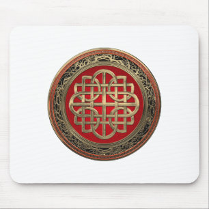 [200] Sacred Celtic Gold Knot Cross Mousepad