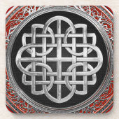[200] Sacred Celtic Silver Knot Cross Getränkeuntersetzer (Vorderseite)