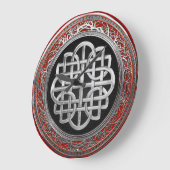 [200] Sacred Celtic Silver Knot Cross Große Wanduhr (Winkel)