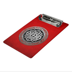 [200] Sacred Celtic Silver Knot Cross Mini Klemmbrett