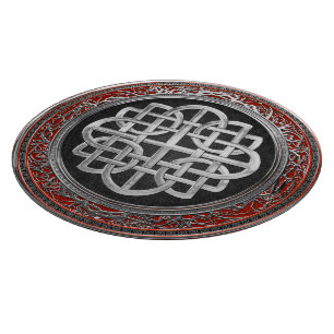 [200] Sacred Celtic Silver Knot Cross Schneidebrett