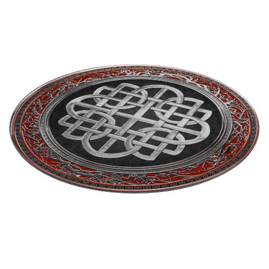 [200] Sacred Celtic Silver Knot Cross Schneidebrett (Ecke)
