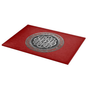 [200] Sacred Celtic Silver Knot Cross Schneidebrett