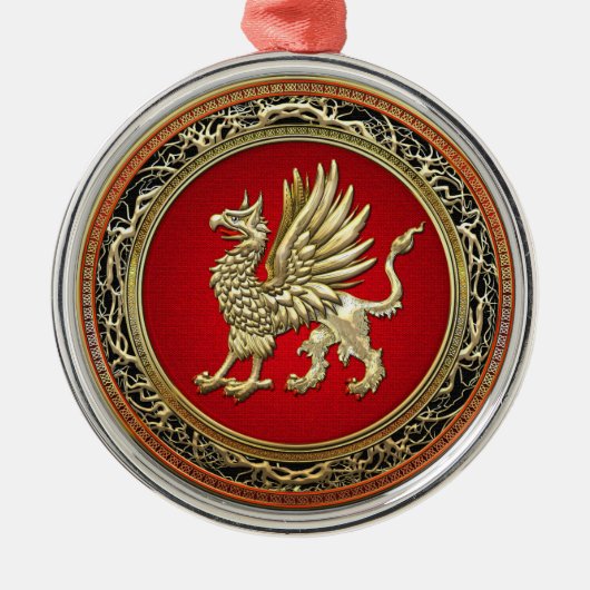 [200] Sacred Gold Griffin Silbernes Ornament (Vorne)