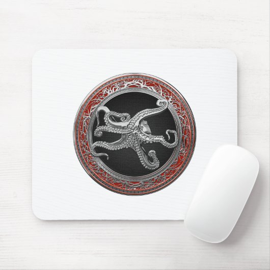 [200] Sacred Silver Octopus in Defensive Posture Mousepad (Mit Mouse)