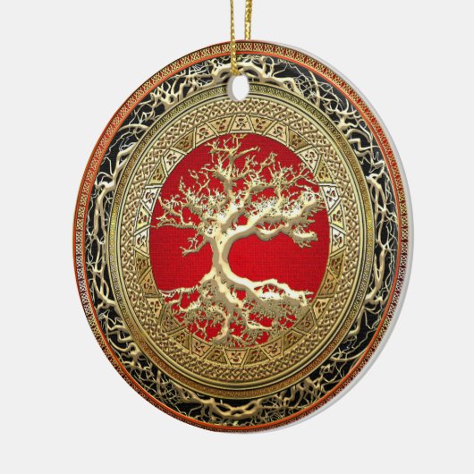 [200] Schatzkammer: Keltischer Baum des Lebens [Go Keramik Ornament (Links)