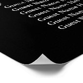 200 Schwarz-Gold-Blumen-Hochzeitskarte Poster (Ecke)