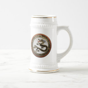 [200] Schwarzer und Gold Heiliger Ostdrache Bierglas