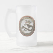 [200] Schwarzer und Gold Heiliger Ostdrache Mattglas Bierglas (Links)