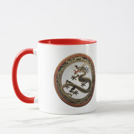 [200] Schwarzer und Gold Heiliger Ostdrache Tasse (Links)