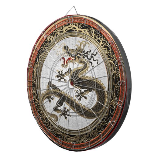 [200] Schwarzer und Gold Heiliger östlicher Drache Dartscheibe (Vorderseite rechts)