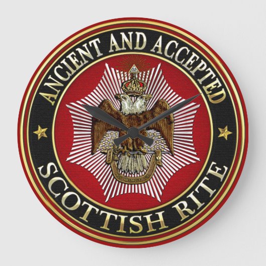 [200] Scottish Rite Double-headed Eagle Große Wanduhr (Vorderseite)