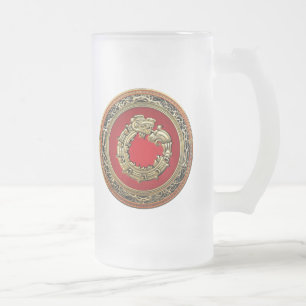 [200] Serpent God Quetzalcoatl [Gold] Mattglas Bierglas