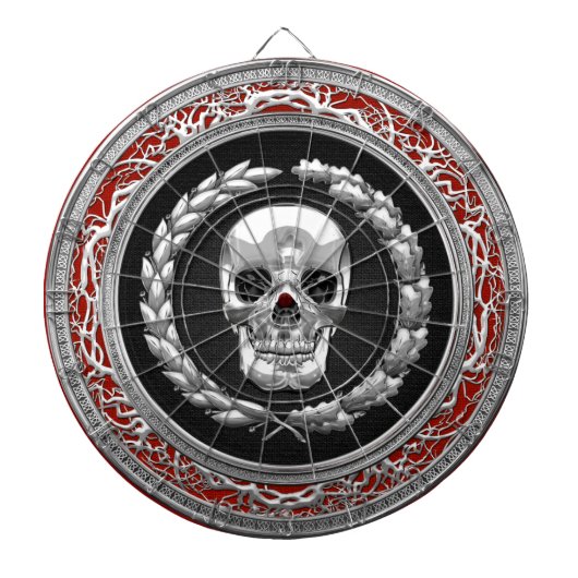 [200] Silberner Totenkopf Dartscheibe (vorne)