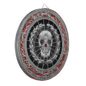 [200] Silberner Totenkopf Dartscheibe (Vorderseite Links)
