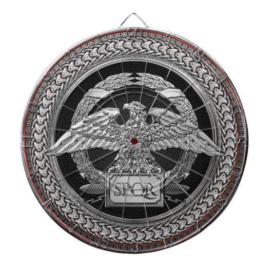 [200] Silberrömischer Kaiseradler über Medallion Dartscheibe (vorne)