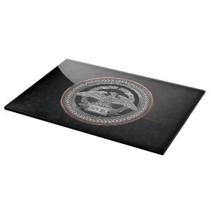 [200] Silberrömischer Kaiseradler über Medallion Schneidebrett