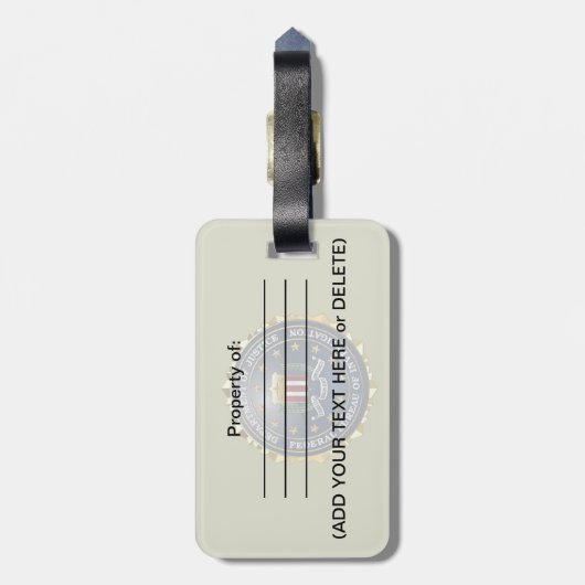 [200] Sonderausgabe FBI Gepäckanhänger (Rückseite vertikal)