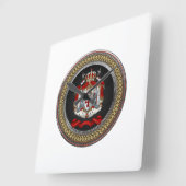 [200] Tempelwappen der Ritter Quadratische Wanduhr (Winkel)