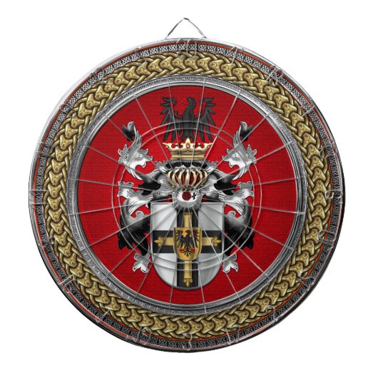 [200] Teutonic Auftrags-Wappen Dartscheibe (vorne)
