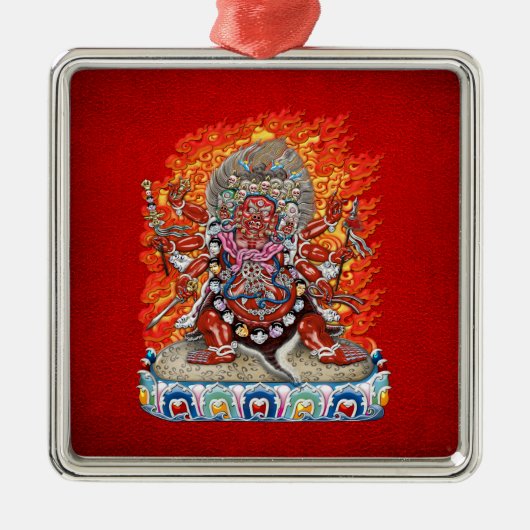 [200] Tibetan Thangka - Wrathful Deity Hayagriva Silbernes Ornament (Vorne)