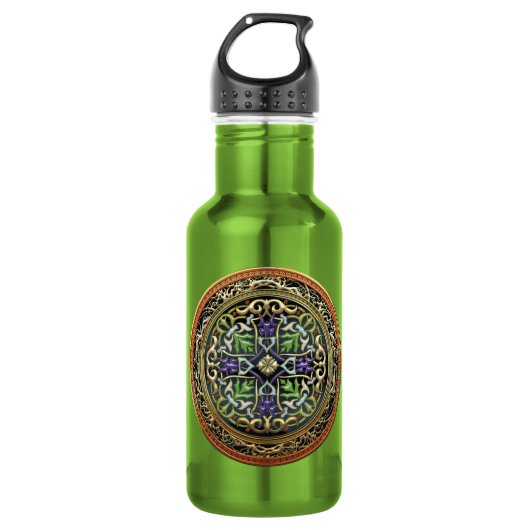 [200] Treasure Trove: Celtic Cross Edelstahlflasche (Vorderseite)