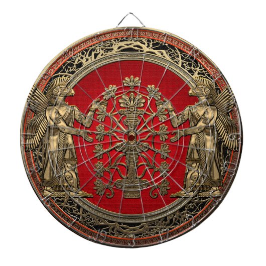 [200] Two Gold Ninurtas with Tree of Life Dartscheibe (vorne)