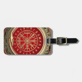 [200] Vegvisir - Viking Gold Magic Runic Compass Gepäckanhänger (Vorderseite horizontal)