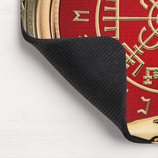 [200] Vegvisir - Viking Gold Magic Runic Compass Mousepad (Ecke)