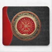 [200] Vegvisir - Viking Gold Magic Runic Compass Mousepad (Vorne)