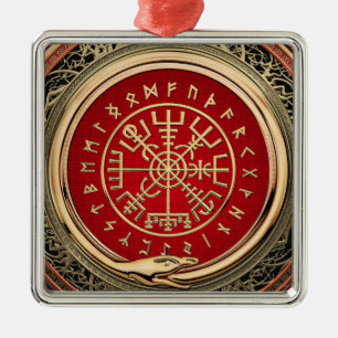 [200] Vegvisir - Viking Gold Magic Runic Compass Ornament Aus Metall