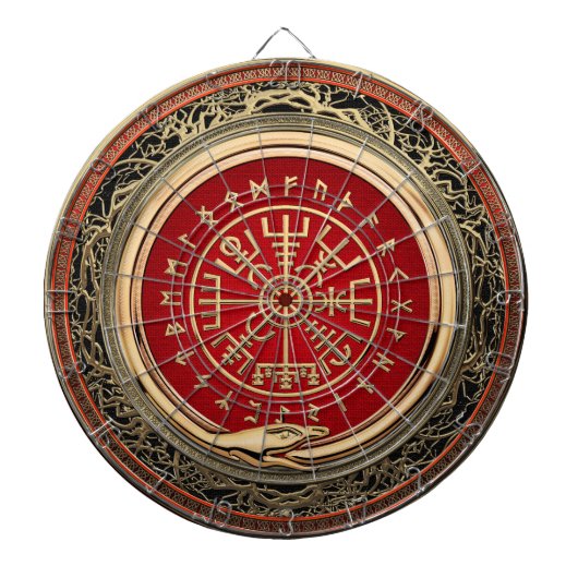 [200] Vegvisir - Viking-Goldmagischer Runic Dartscheibe (vorne)