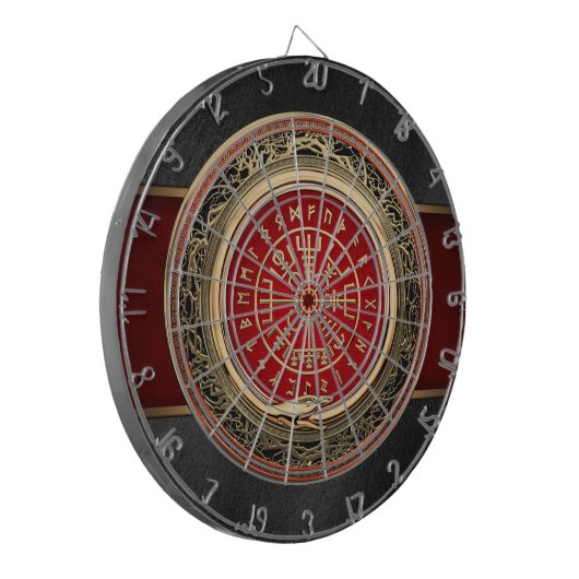 [200] Vegvisir - Viking-Goldmagischer Runic Dartscheibe (Vorderseite Links)