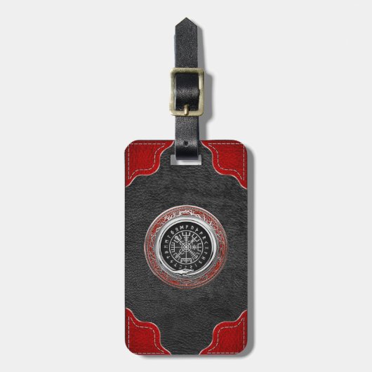 [200] Vegvisir - Viking Silver Magic Runic Compass Gepäckanhänger (Vorderseite vertikal)
