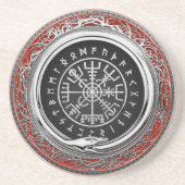 [200] Vegvisir - Viking Silver Magic Runic Compass Getränkeuntersetzer (Vorne)