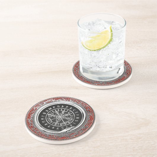 [200] Vegvisir - Viking Silver Magic Runic Compass Getränkeuntersetzer (Seite)