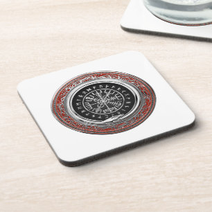 [200] Vegvisir - Viking Silver Magic Runic Compass Getränkeuntersetzer