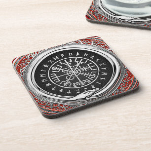 [200] Vegvisir - Viking Silver Magic Runic Compass Getränkeuntersetzer