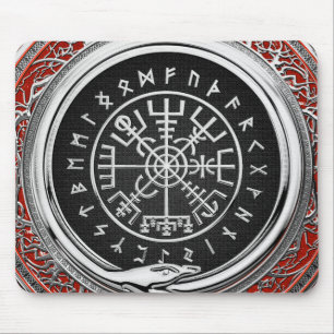 [200] Vegvisir - Viking Silver Magic Runic Compass Mousepad