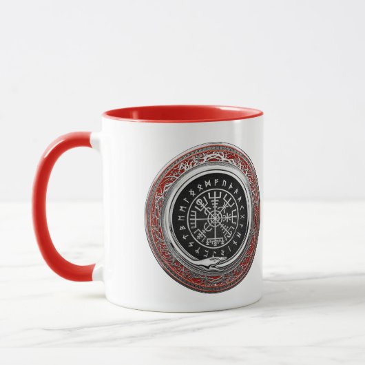 [200] Vegvisir - Viking Silver Magic Runic Compass Tasse (Links)
