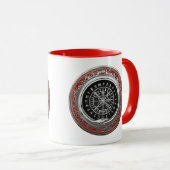 [200] Vegvisir - Viking Silver Magic Runic Compass Tasse (VorderseiteRechts)