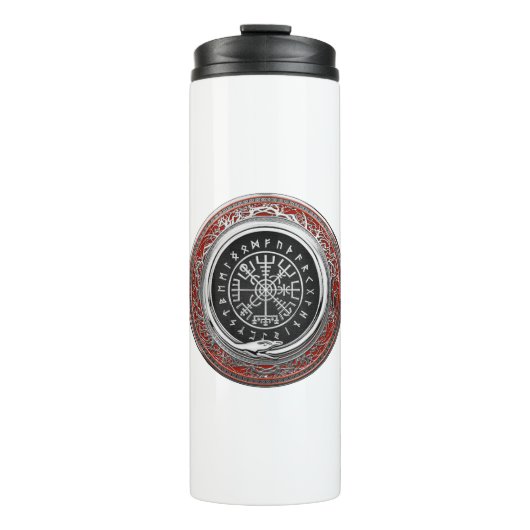 [200] Vegvisir - Viking Silver Magic Runic Compass Thermosbecher (Vorderseite)