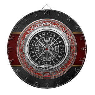 [200] Vegvisir - Vikings silberner magischer Runic Dartscheibe