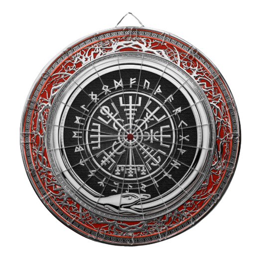 [200] Vegvisir - Vikings silberner magischer Runic Dartscheibe (vorne)