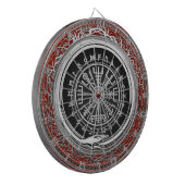 [200] Vegvisir - Vikings silberner magischer Runic Dartscheibe (Vorderseite Links)