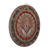 [200] Vorlagenmaurer - Goldquadrat u. -kompassse Dartscheibe (Vorderseite Links)