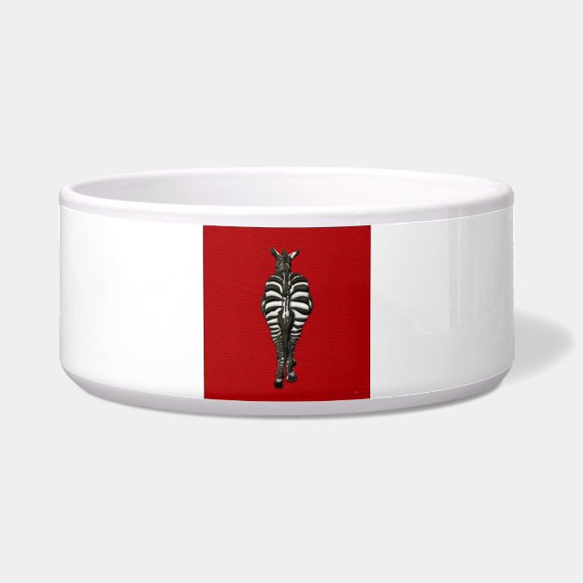 [200] Zebra: Rückansicht auf Rot Napf (Vorderseite)